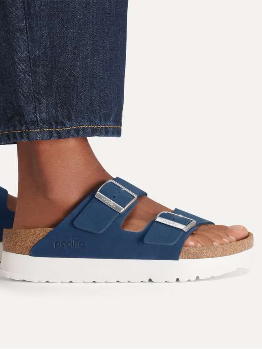 Birkenstock Papillo Navy Nubuck Leather Sandal - Picture 2 of 7